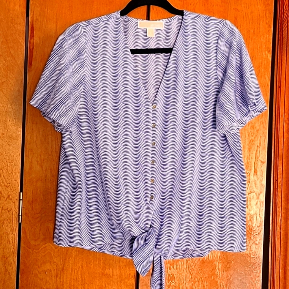 Michael Kors Short-sleeve Tie Bottom top